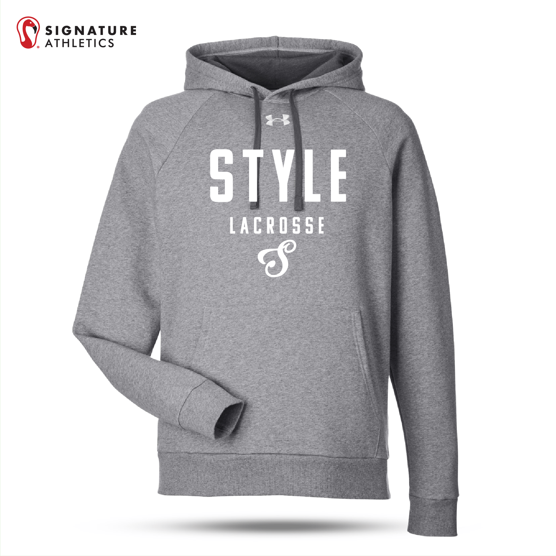 Style Lacrosse Women's UA Men's Rival Grey Fleece Hooded Sweatshirt: Style Signature Lacrosse