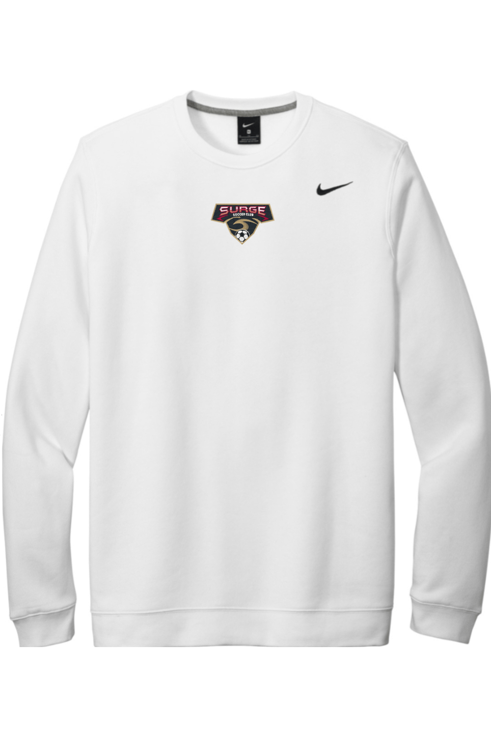 Surge Soccer Embroidered Nike Club Fleece Crew Signature Lacrosse