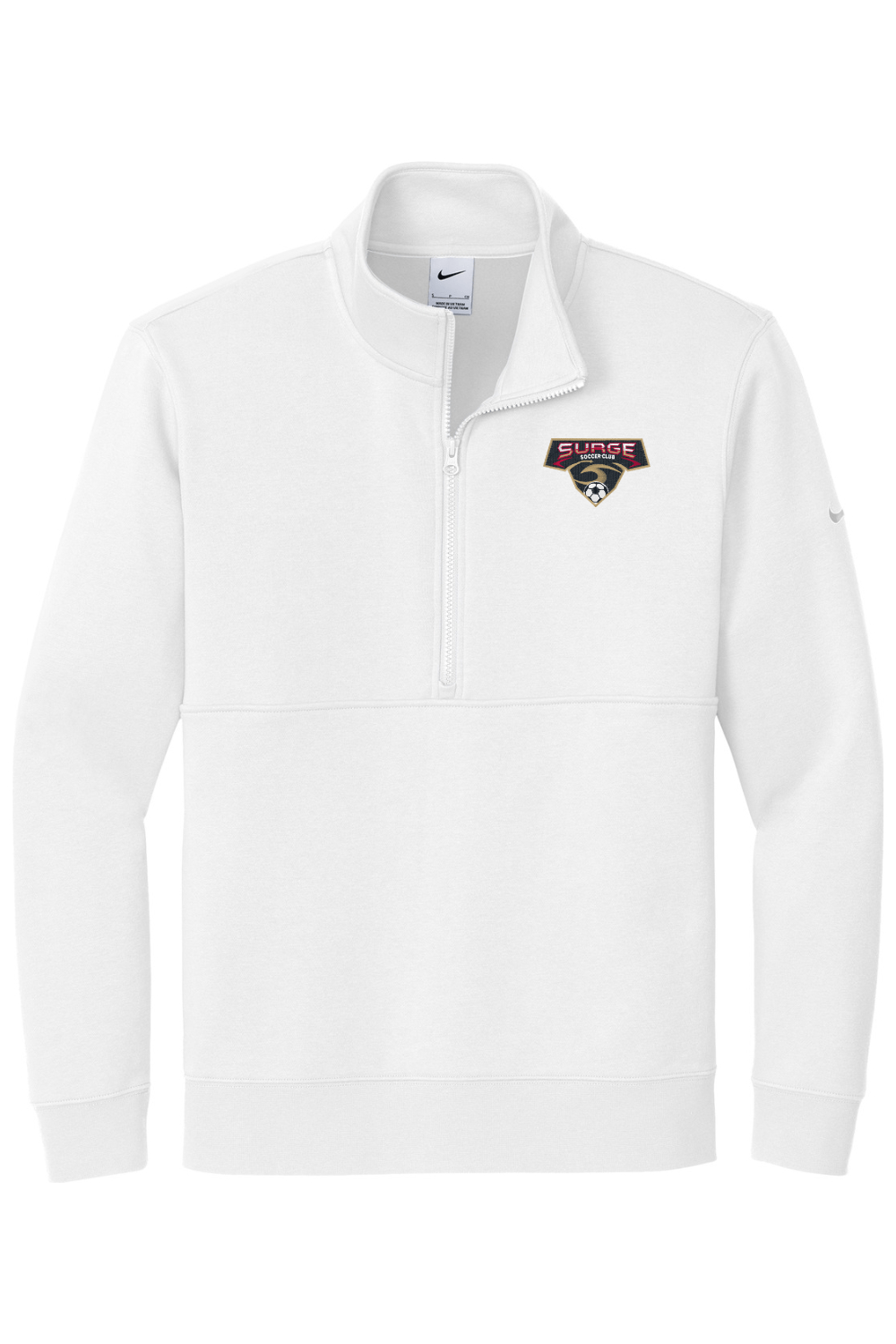 Surge Soccer Embroidered Nike Club Fleece Sleeve Swoosh 1/2-Zip Signature Lacrosse
