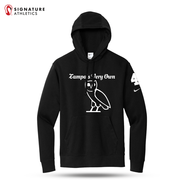 Tampa's Very Own Men's Nike Club Fleece Sleeve Swoosh Black Pullover Hoodie Signature Lacrosse