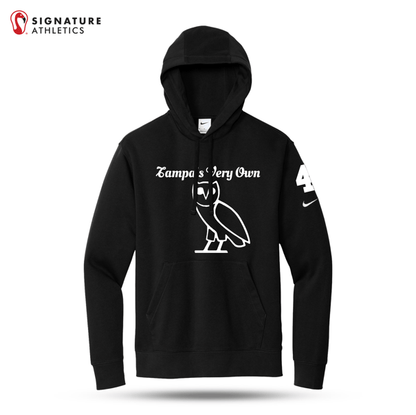 Tampa's Very Own Men's Nike Club Fleece Sleeve Swoosh Black Pullover Hoodie Signature Lacrosse