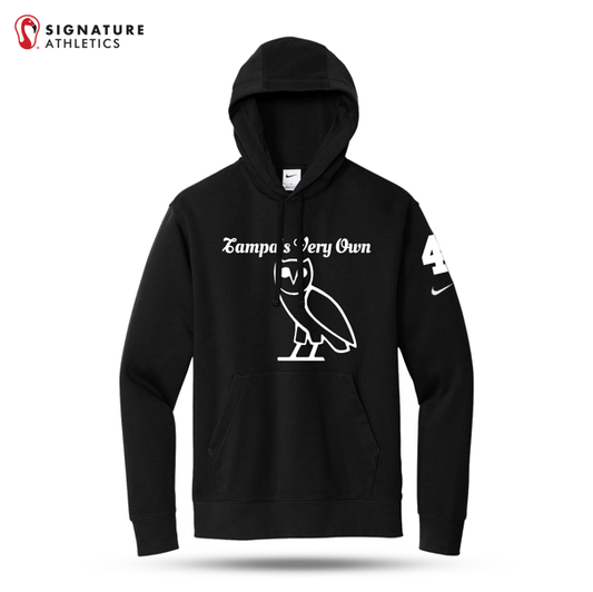 Tampa's Very Own Men's Nike Club Fleece Sleeve Swoosh Black Pullover Hoodie Signature Lacrosse