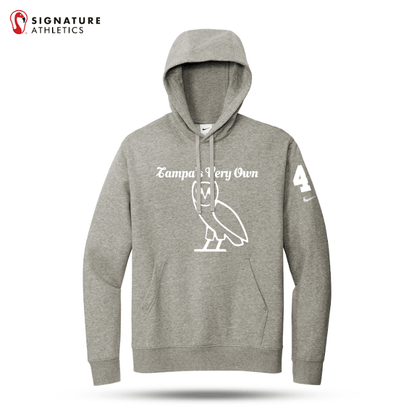 Tampa's Very Own Men's Nike Club Fleece Sleeve Swoosh Gray Pullover Hoodie Signature Lacrosse