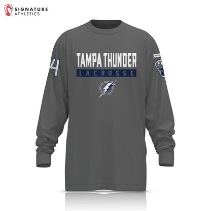 Tampa Thunder Lacrosse Player Long Sleeve Shooting Shirt Gray Signature Lacrosse