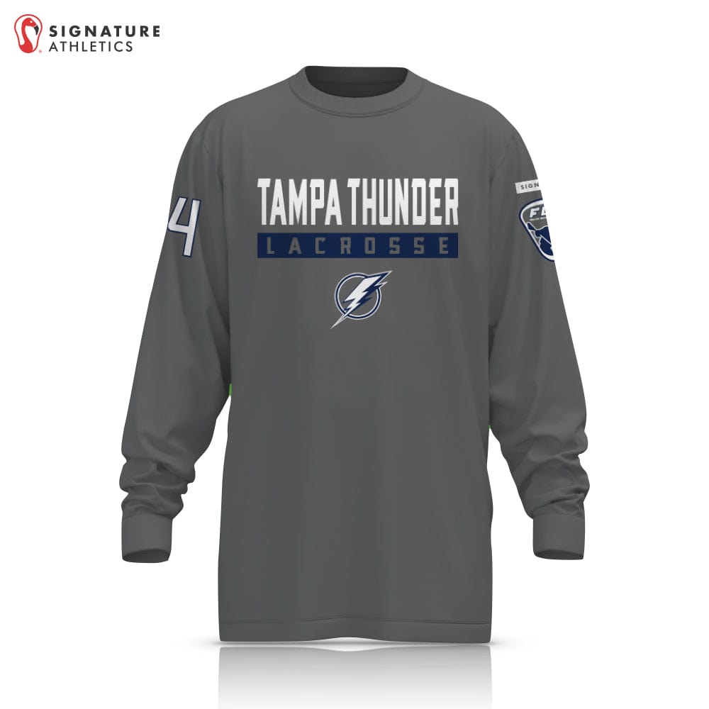 Tampa Thunder Lacrosse Player Long Sleeve Shooting Shirt Gray: Gray Signature Lacrosse