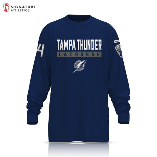 Tampa Thunder Lacrosse Player Long Sleeve Shooting Shirt Navy Signature Lacrosse