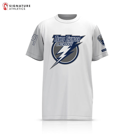 Tampa Thunder Lacrosse Player Short Sleeve Shooting Shirt White Signature Lacrosse