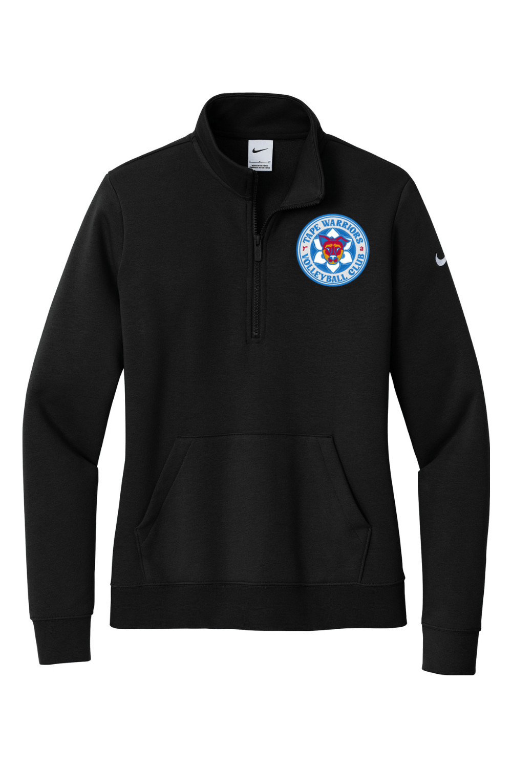 Tape Warriors Embroidered Nike Ladies Club Fleece Sleeve Swoosh 1/2-Zip Signature Lacrosse
