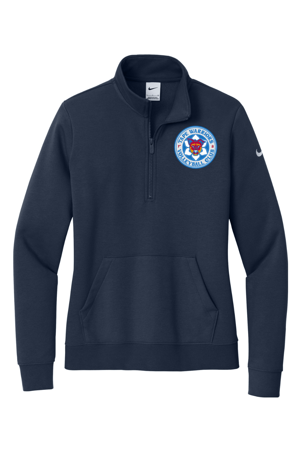 Tape Warriors Embroidered Nike Ladies Club Fleece Sleeve Swoosh 1/2-Zip Signature Lacrosse