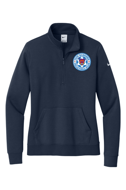 Tape Warriors Embroidered Nike Ladies Club Fleece Sleeve Swoosh 1/2-Zip Signature Lacrosse
