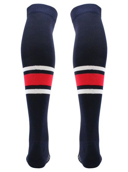 TCK Dugout Striped Over the Knee Baseball Socks Pattern E