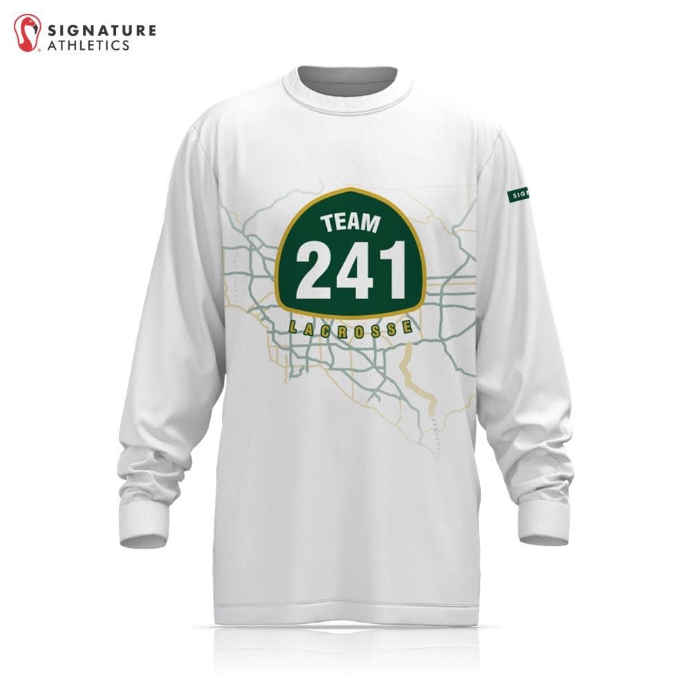 Team 241 Lacrosse  Men's Player Long Sleeve Tech Tee - White Signature Lacrosse