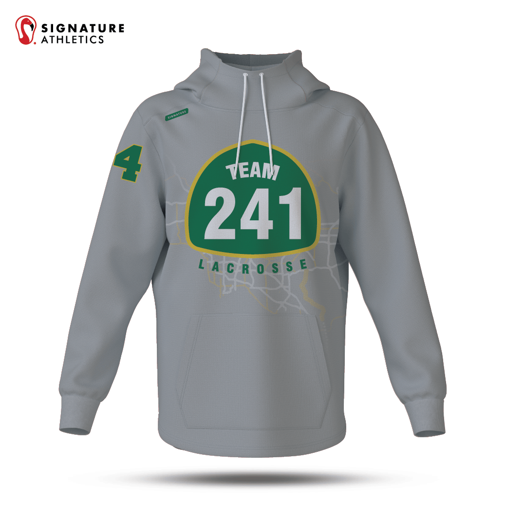 Team 241 Lacrosse  Men's Pro Dye Sub Scuba Hoodie Custom Number  Light Signature Lacrosse