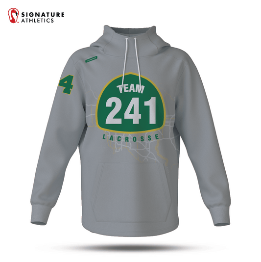 Team 241 Lacrosse  Men's Pro Dye Sub Scuba Hoodie Custom Number  Light Signature Lacrosse