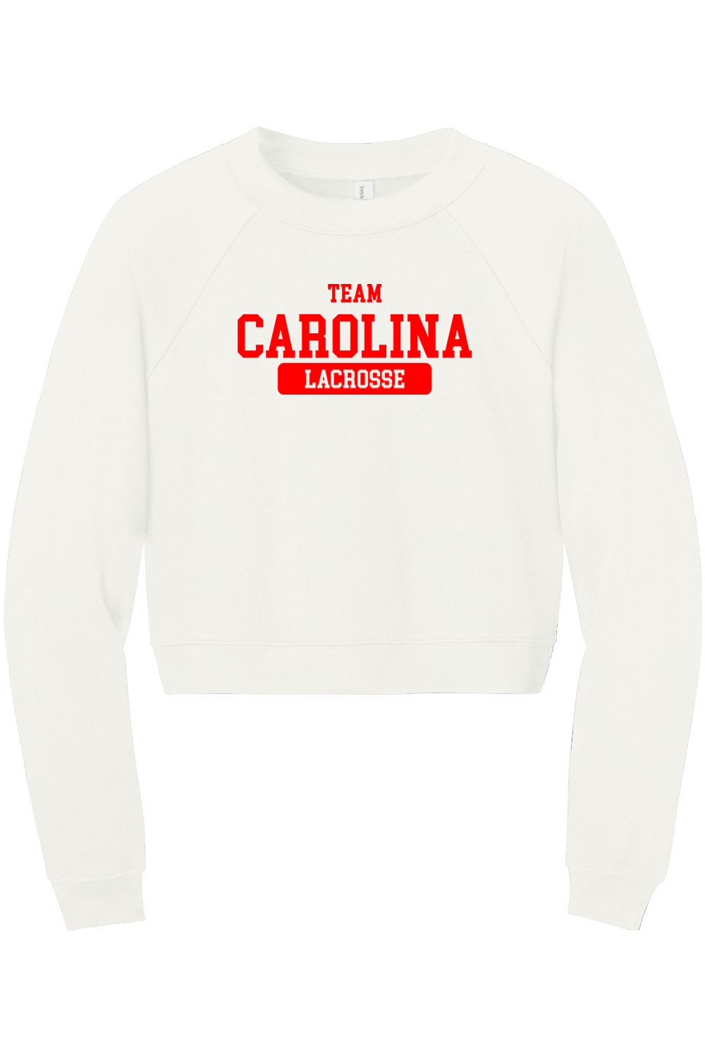 Team Carolina BELLA+CANVAS Women's Raglan Pullover Sponge Fleece Signature Lacrosse