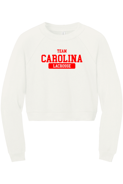 Team Carolina BELLA+CANVAS Women's Raglan Pullover Sponge Fleece Signature Lacrosse