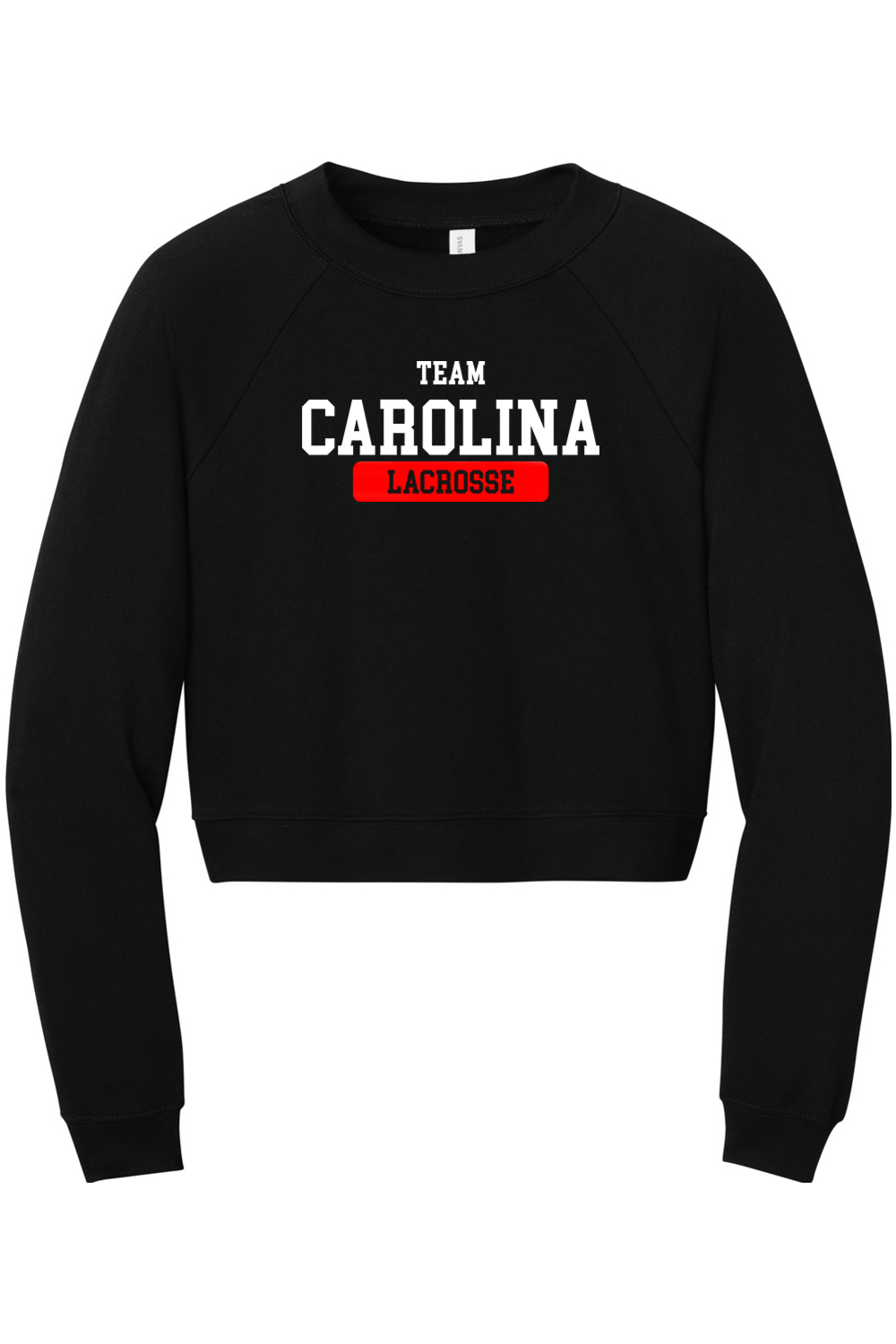 Team Carolina BELLA+CANVAS Women's Raglan Pullover Sponge Fleece Signature Lacrosse