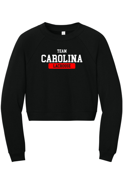 Team Carolina BELLA+CANVAS Women's Raglan Pullover Sponge Fleece Signature Lacrosse