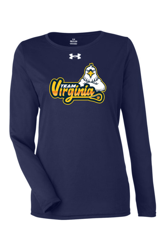 Team Virginia Under Armour Ladies' Team Tech Long-Sleeve T-Shirt Signature Lacrosse