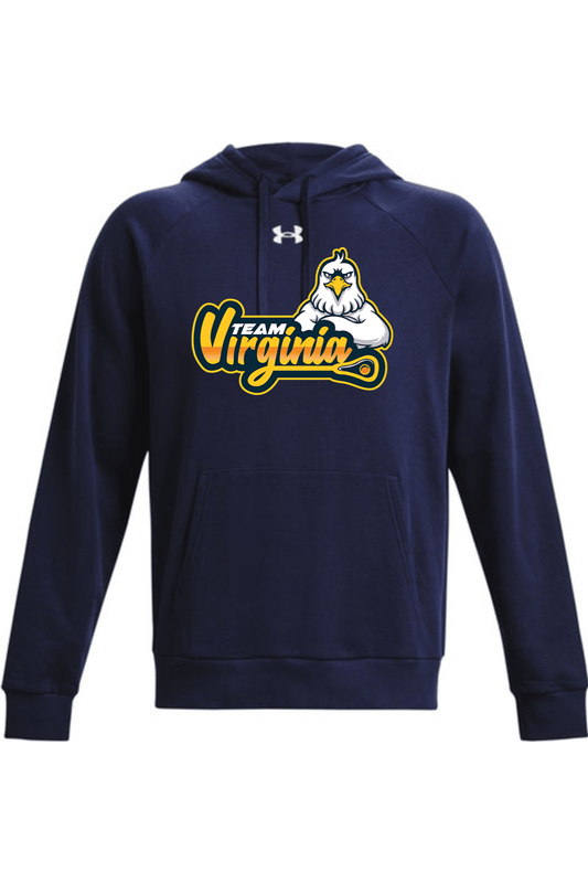 Team Virginia Under Armour Men's Rival Fleece Hooded Sweatshirt Signature Lacrosse