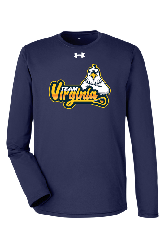 Team Virginia Under Armour Men's Team Tech Long-Sleeve T-Shirt Signature Lacrosse