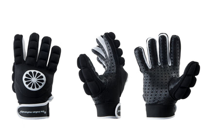 The Indian Maharadja GLORY 4.4 INDOOR Full Finger with Hard Shell Indoor Field Hockey GLOVE in Black: Left, Right or Pairs Signature Lacrosse