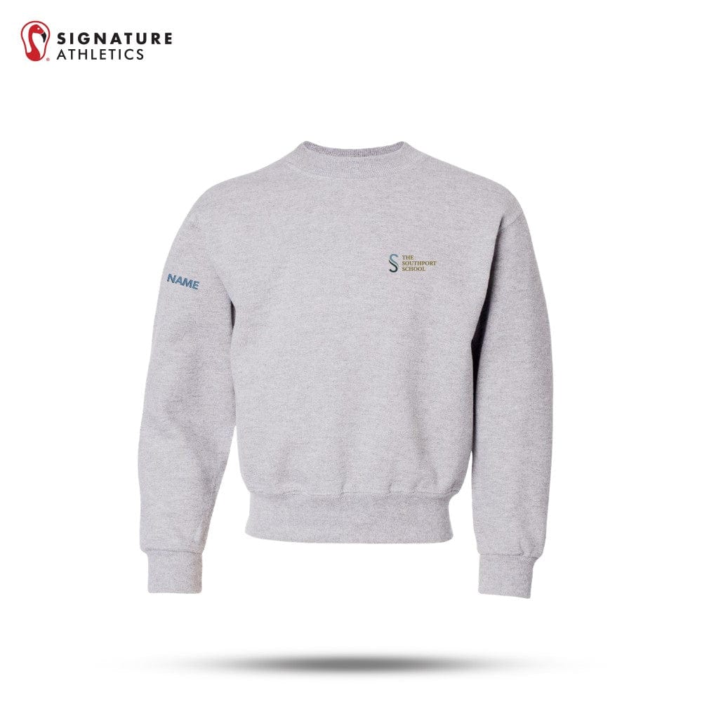 The Southport School Adult Grey Nublend Crewneck Sweatshirt: Southport School Signature Lacrosse