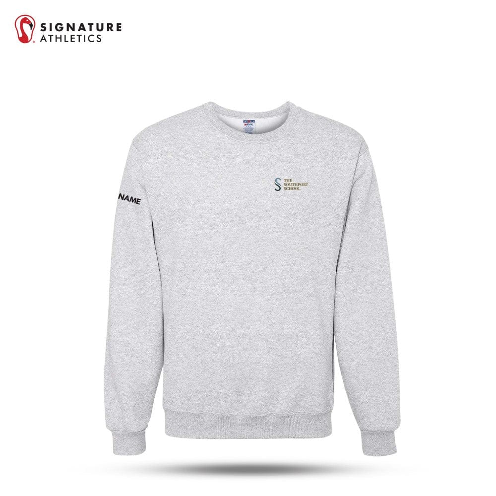 The Southport School Youth Grey Nublend Crewneck Sweatshirt: Southport School Signature Lacrosse