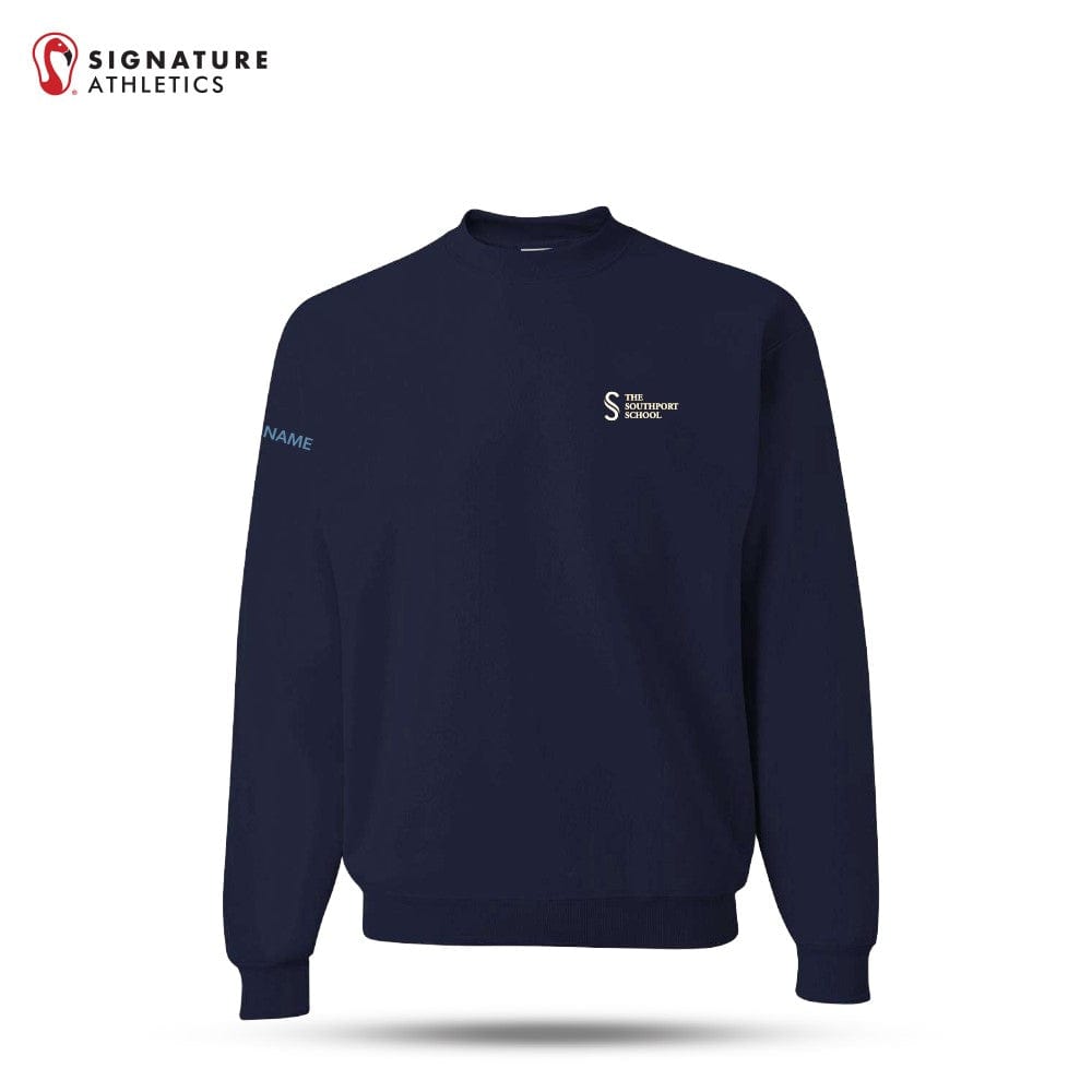 The Southport School Youth Navy Nublend Crewneck Sweatshirt: Southport School Signature Lacrosse