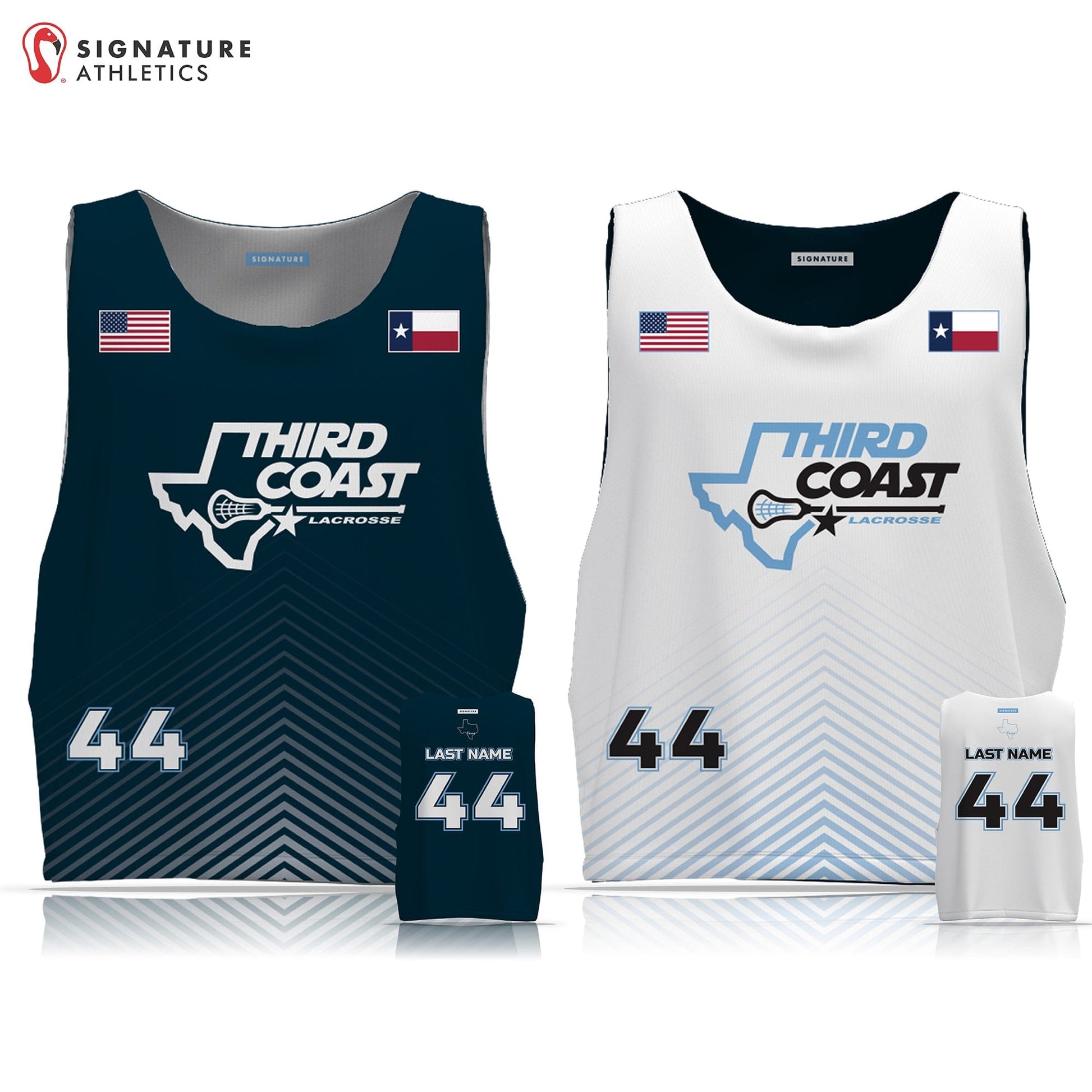 Third Coast Lacrosse Men's Player Reversible Game Pinnie: Elementary Signature Lacrosse