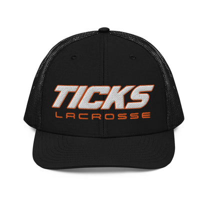 Ticks Lacrosse Embroidered Trucker Hat Signature Lacrosse