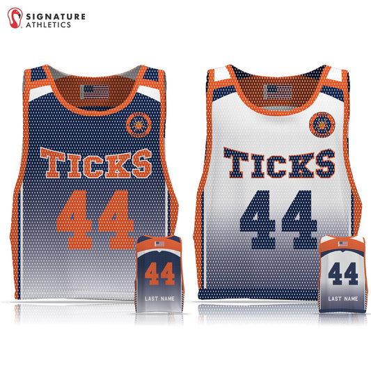 Ticks Lacrosse Men's Basic Reversible Pinnie: Ticks Lacrosse Signature Lacrosse