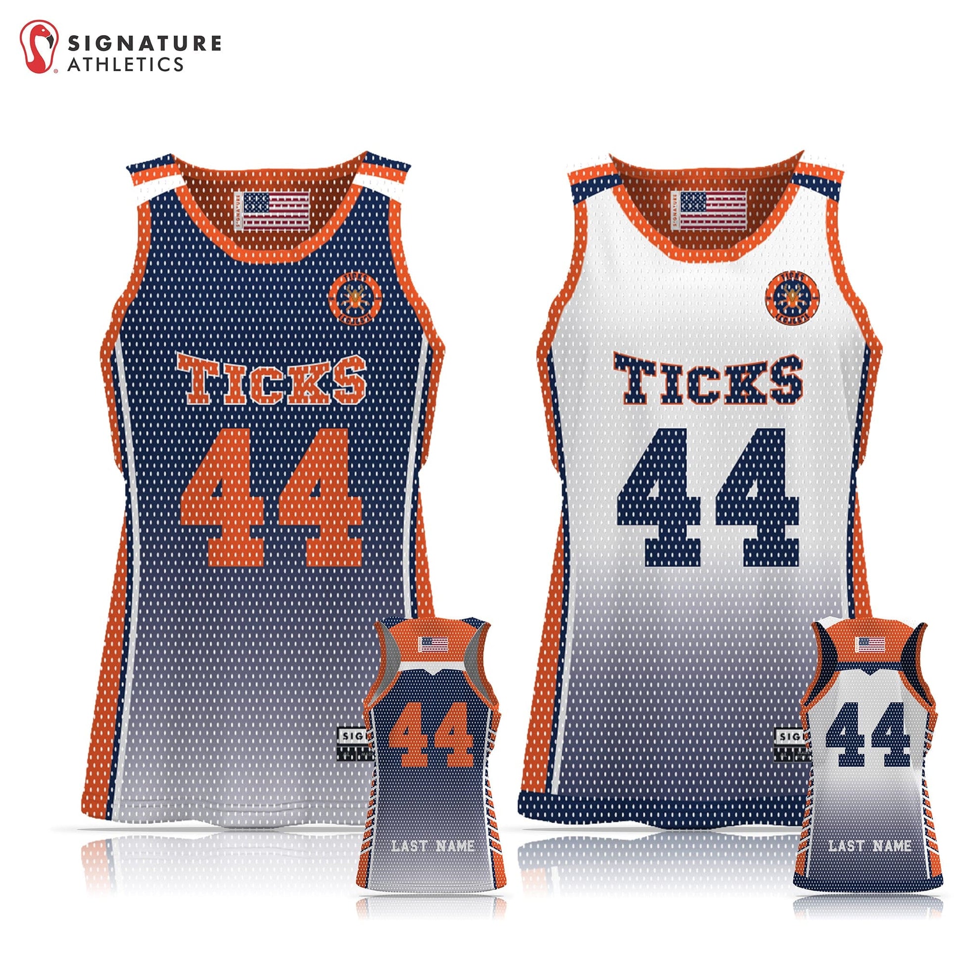 Ticks Lacrosse Women's Basic Reversible Pinnie: Ticks Lacrosse Signature Lacrosse
