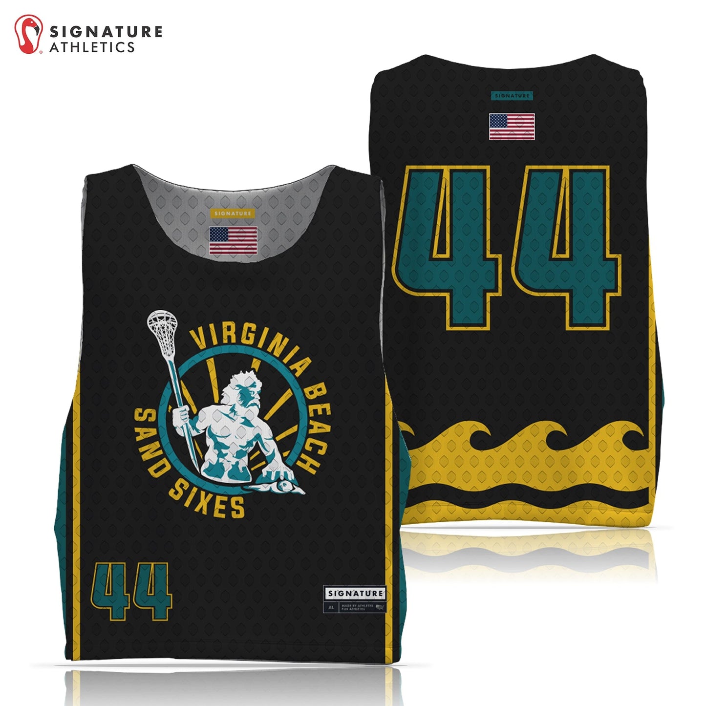 Tidewater Predators Men's Black Basic Reversible Pinnie Signature Lacrosse