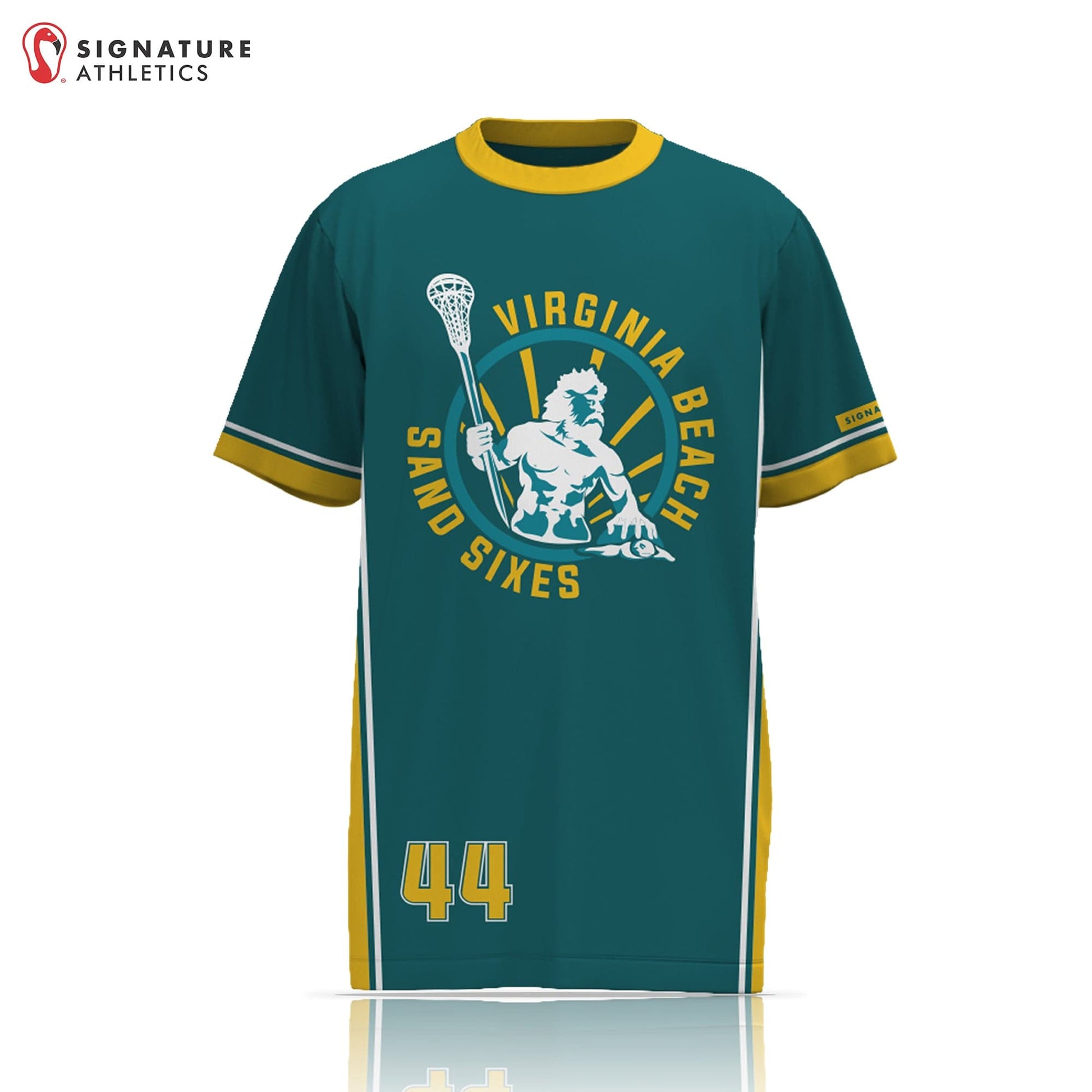 Tidewater Predators Men's Dark Blue Short Sleeve Tech Tee: Virginia Beach Sand Sixes Signature Lacrosse