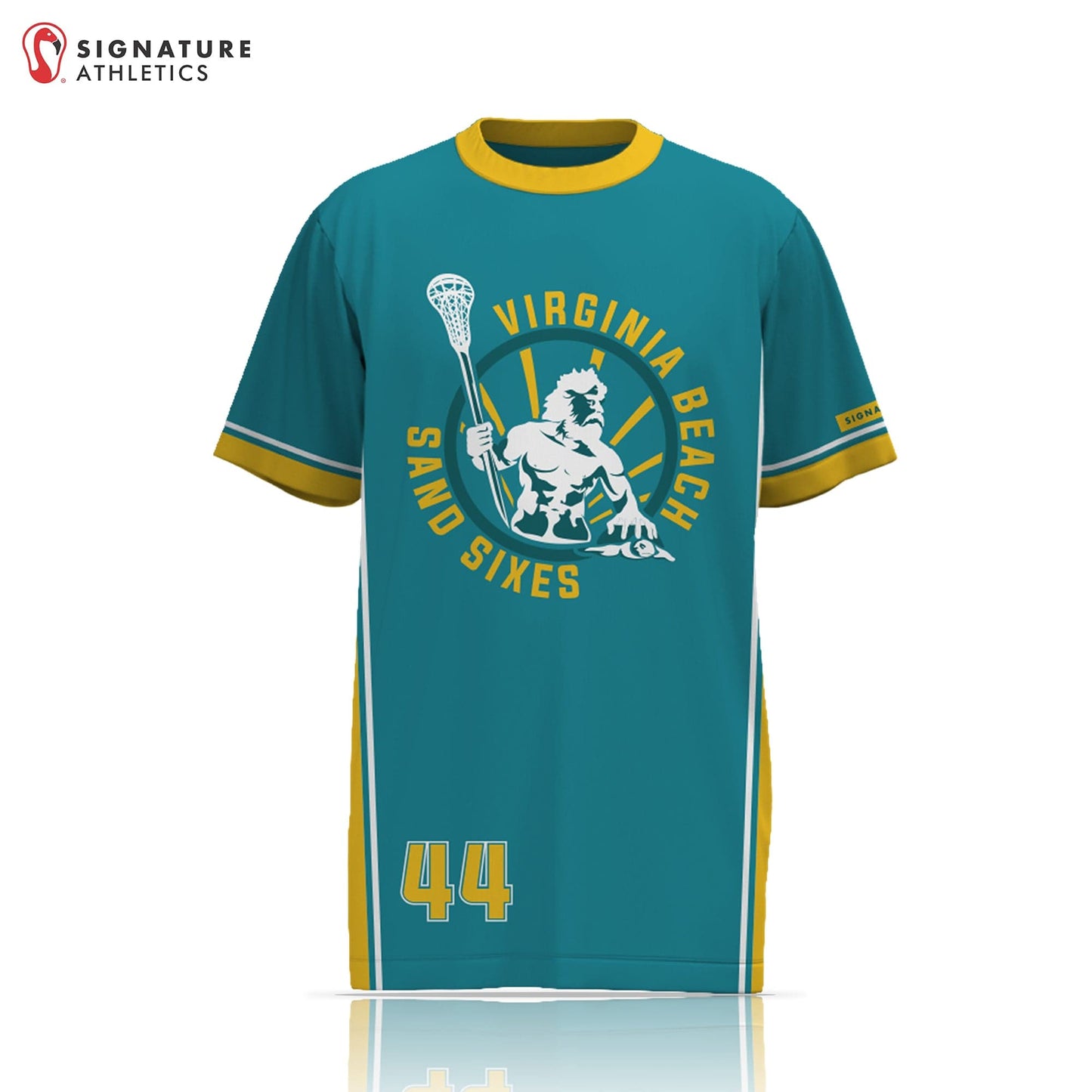 Tidewater Predators Men's LIght Blue Short Sleeve Tech Tee: Virginia Beach Sand Sixes Signature Lacrosse