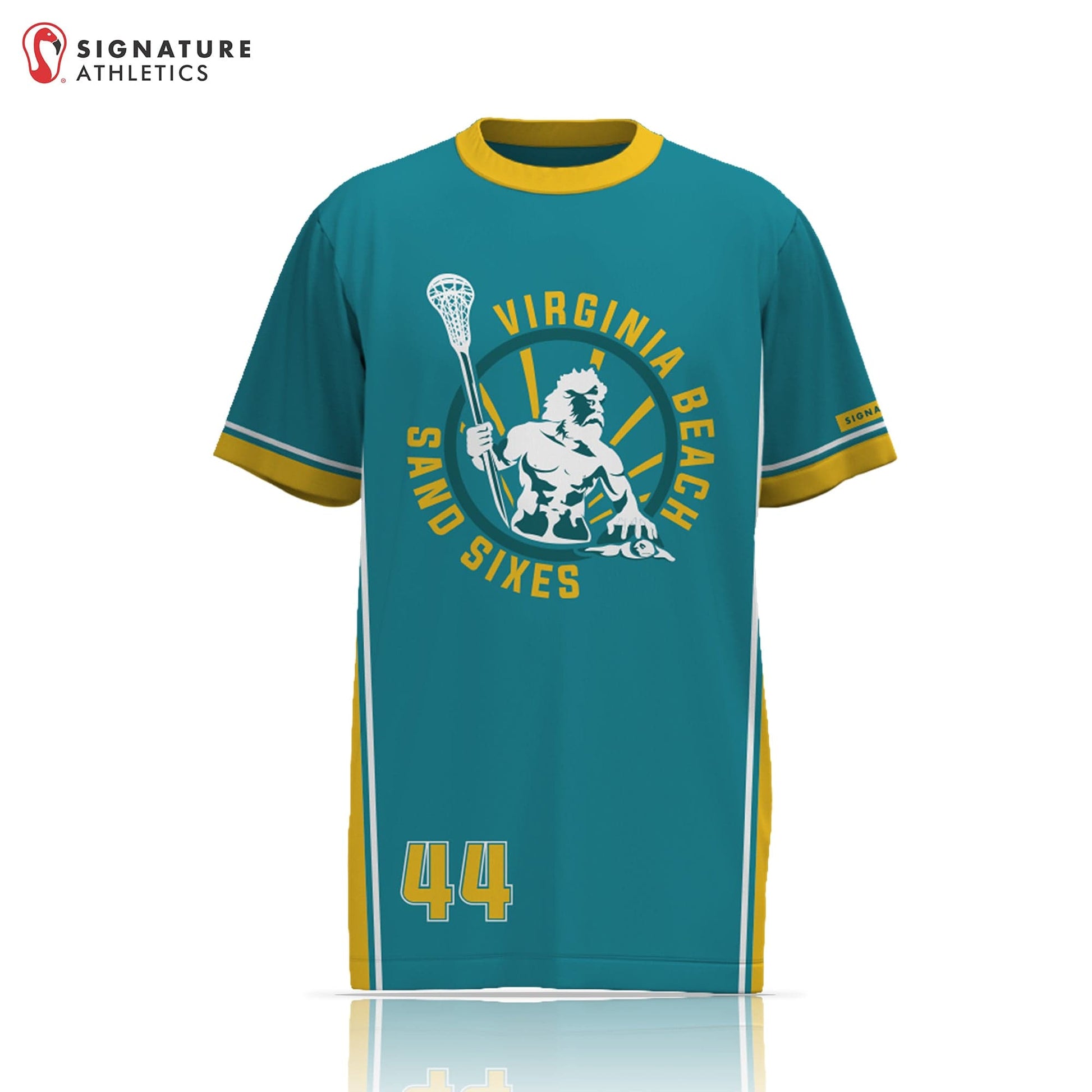 Tidewater Predators Men's LIght Blue Short Sleeve Tech Tee: Virginia Beach Sand Sixes Signature Lacrosse