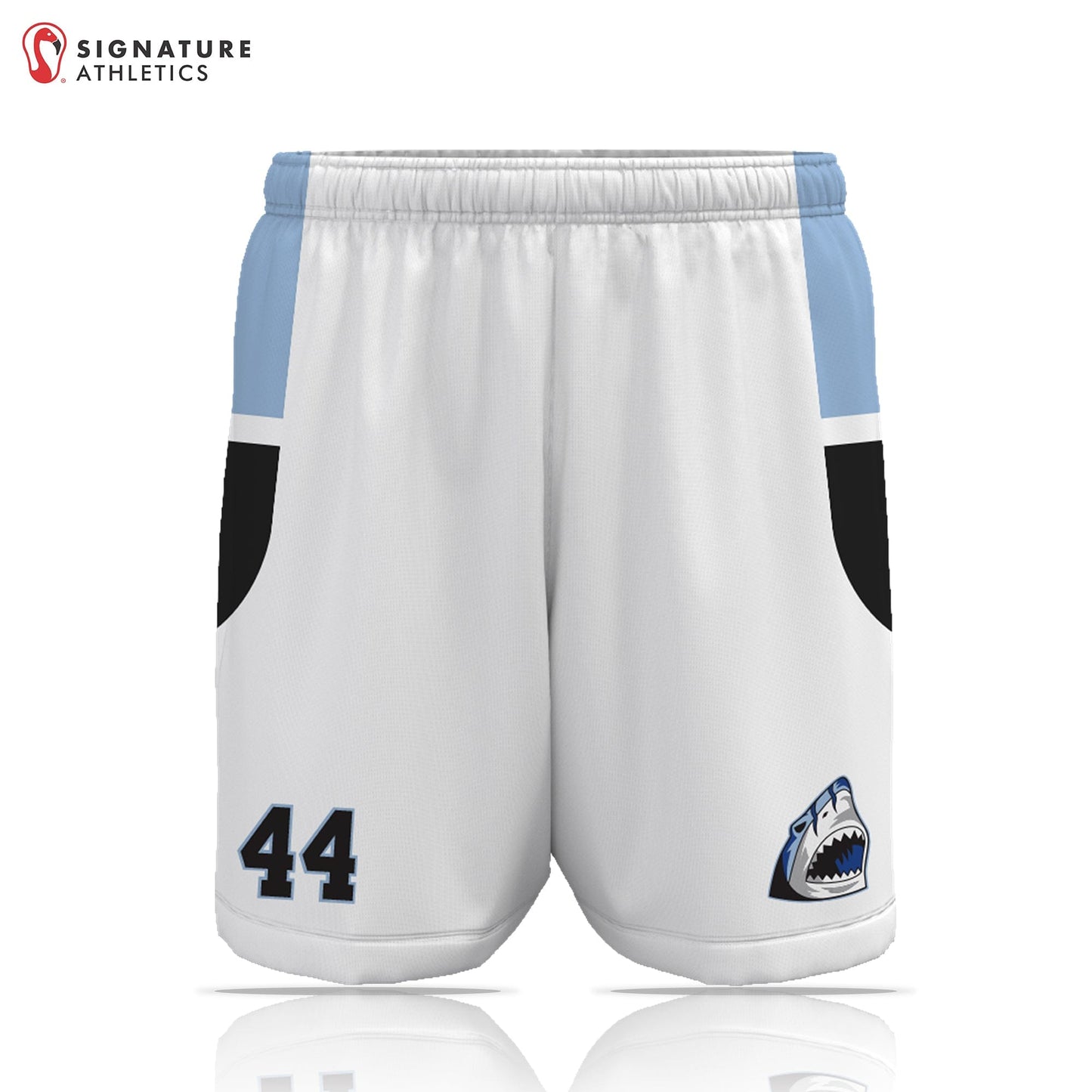 Tidewater Predators Men's White Game Shorts: Predators Signature Lacrosse