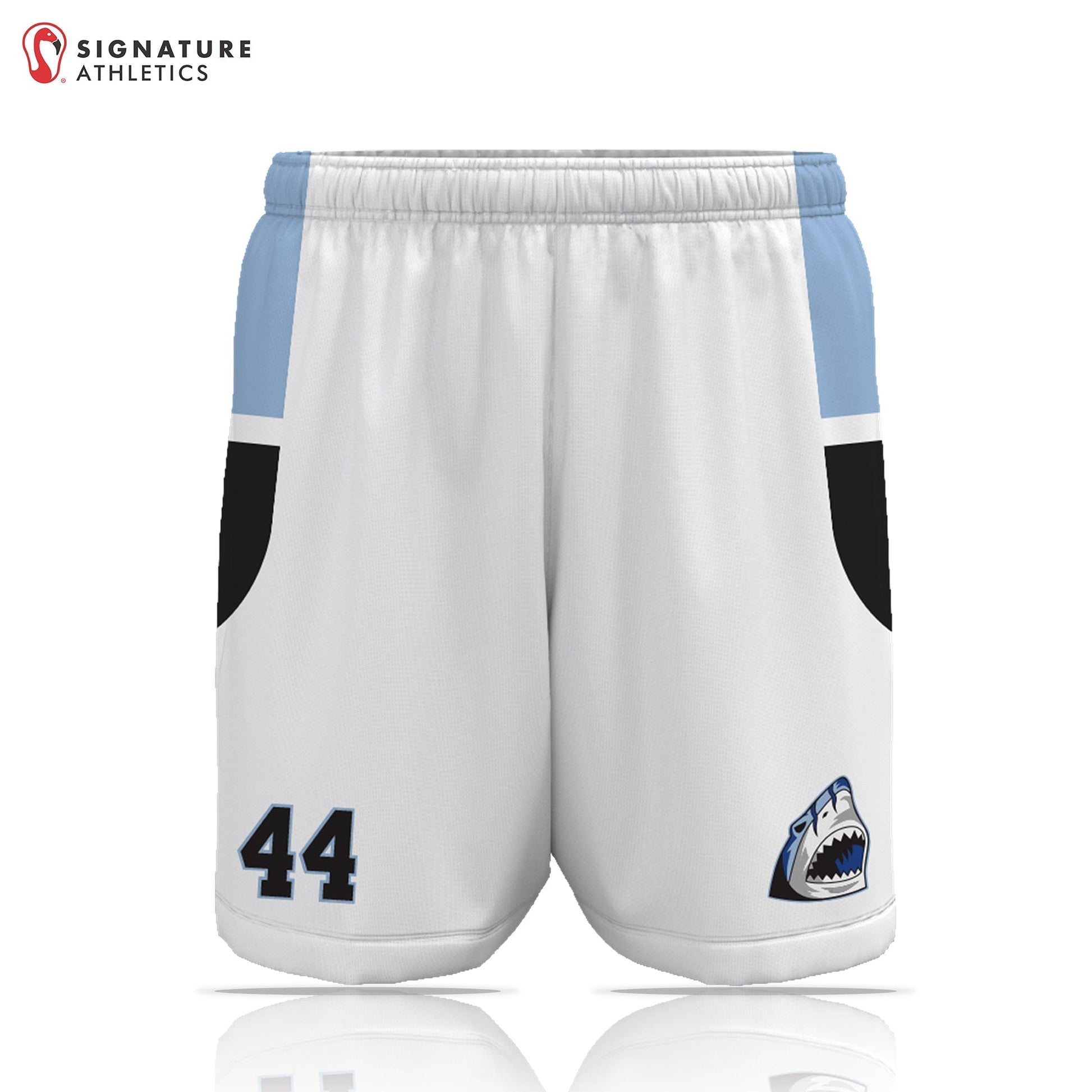 Tidewater Predators Men's White Game Shorts: Predators Signature Lacrosse