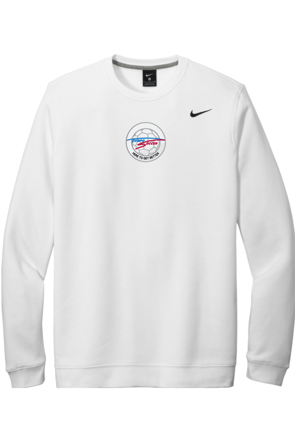 Tiempo Soccer Embroidered Nike Club Fleece Crew Signature Lacrosse