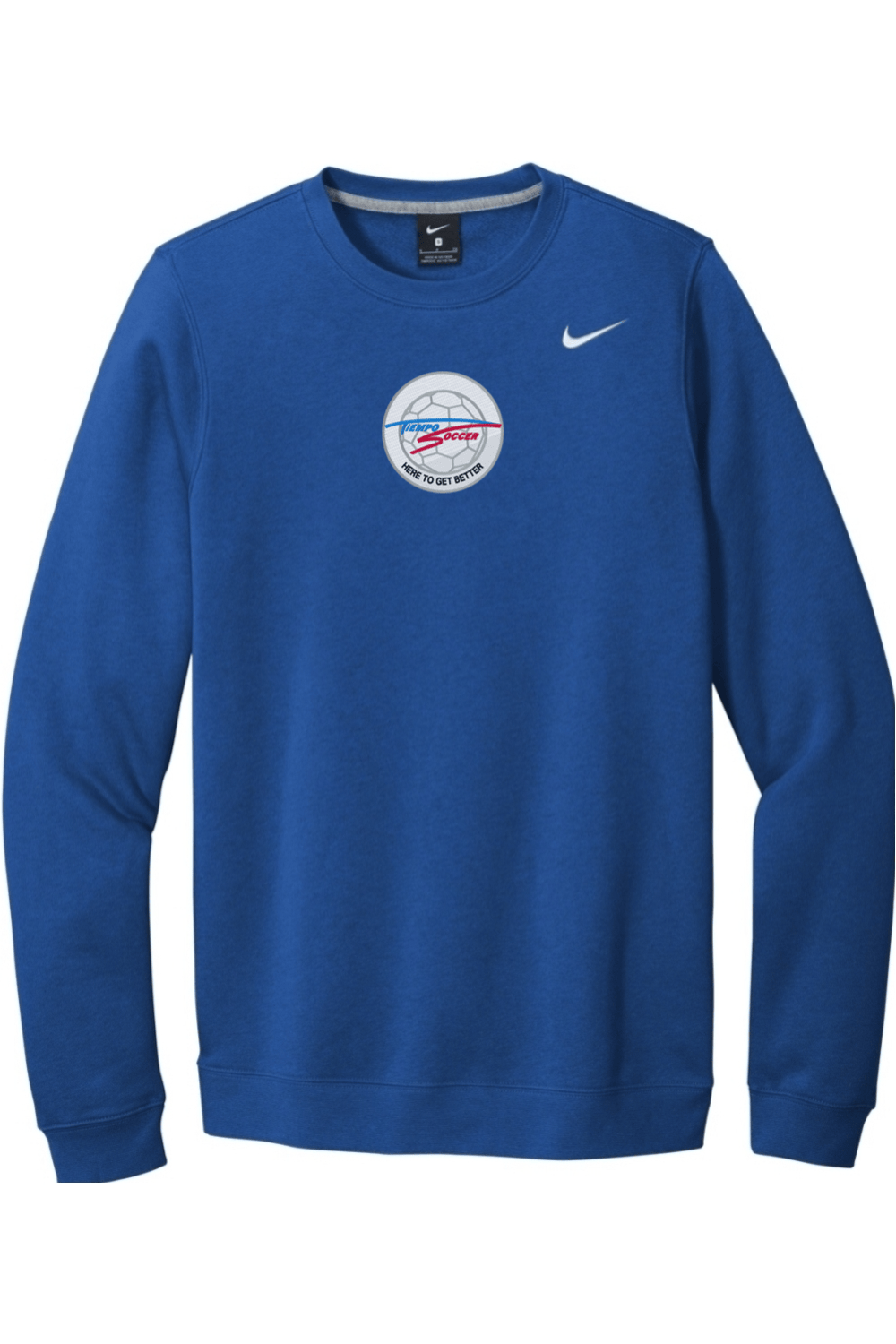 Tiempo Soccer Embroidered Nike Club Fleece Crew Signature Lacrosse
