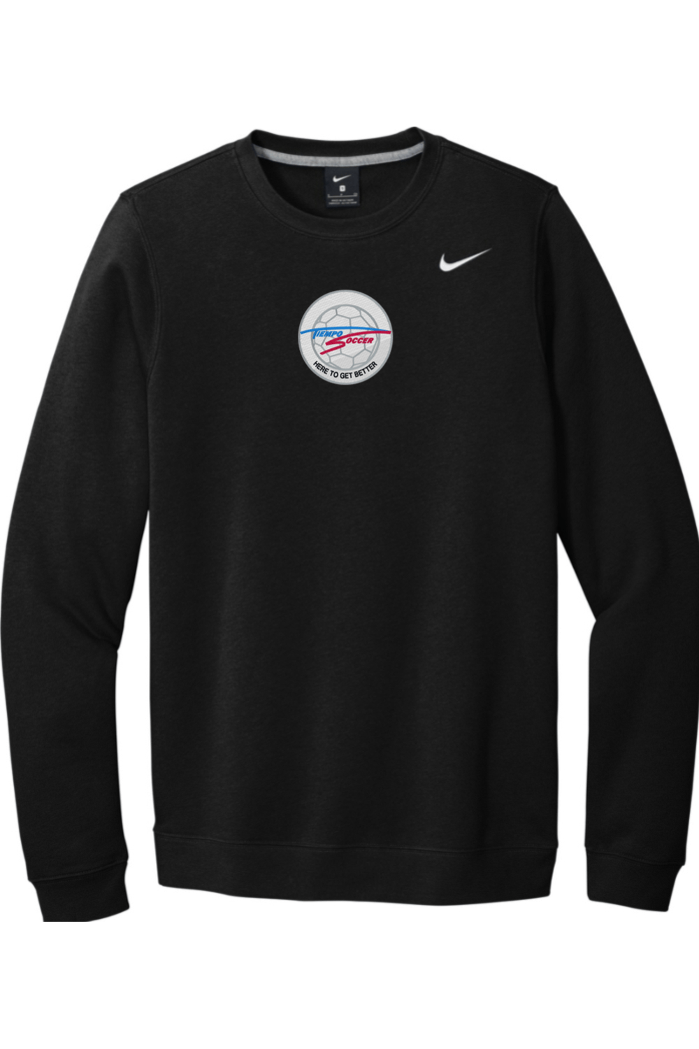 Tiempo Soccer Embroidered Nike Club Fleece Crew Signature Lacrosse