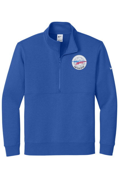 Tiempo Soccer Embroidered Nike Club Fleece Sleeve Swoosh 1/2-Zip Signature Lacrosse