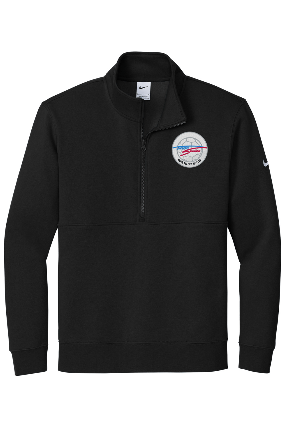 Tiempo Soccer Embroidered Nike Club Fleece Sleeve Swoosh 1/2-Zip Signature Lacrosse