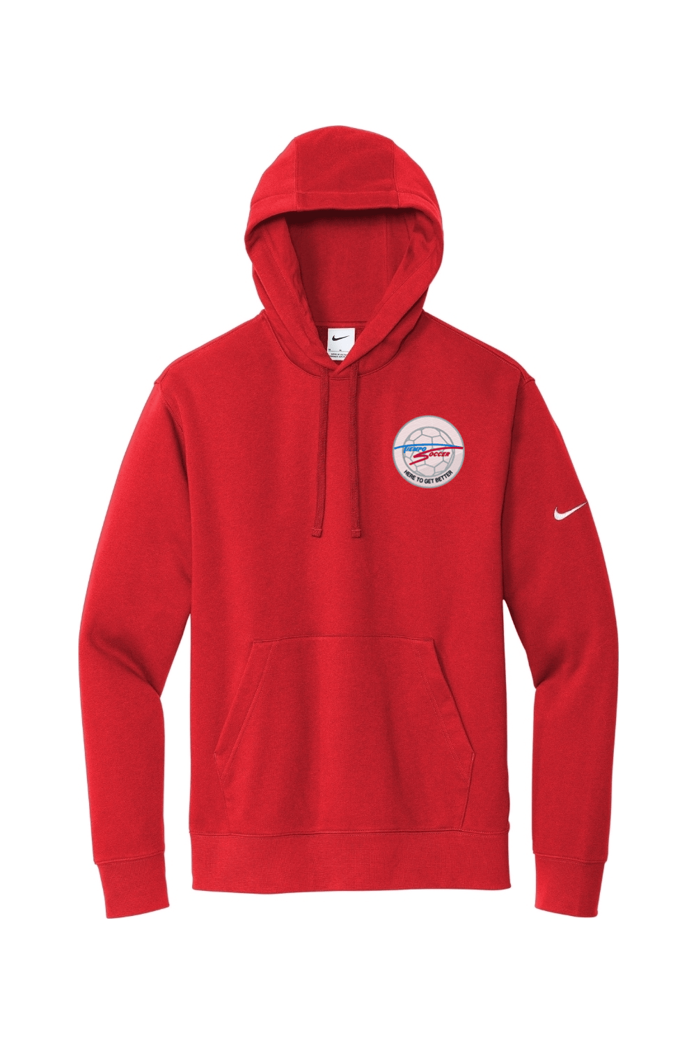 Tiempo Soccer Embroidered Nike Club Fleece Sleeve Swoosh Pullover Hoodie Signature Lacrosse