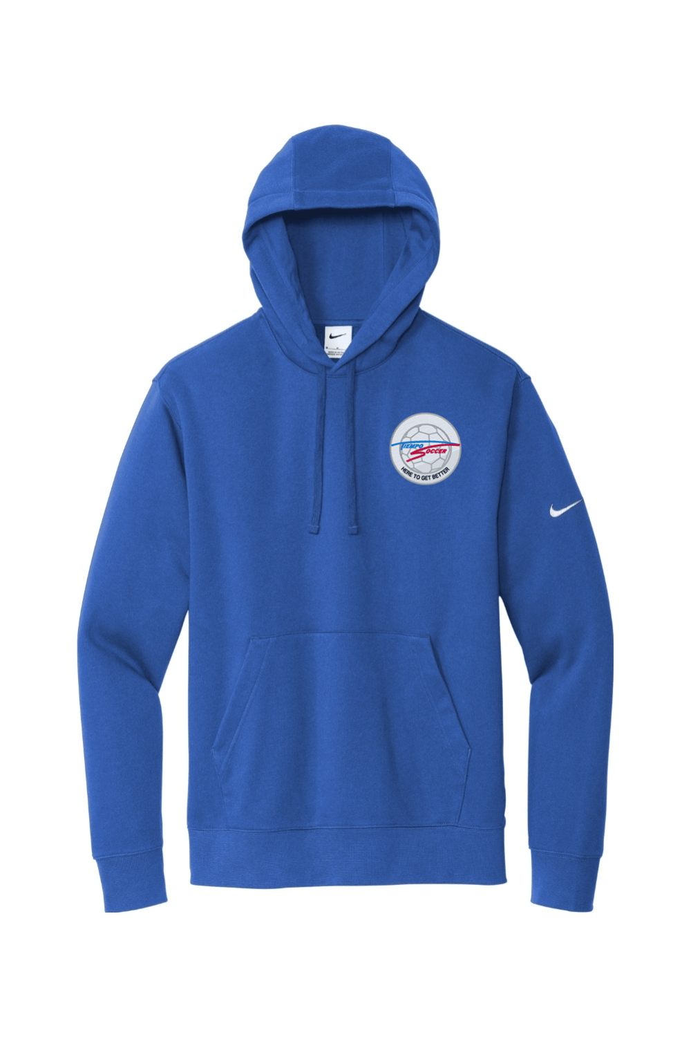 Tiempo Soccer Embroidered Nike Club Fleece Sleeve Swoosh Pullover Hoodie Signature Lacrosse