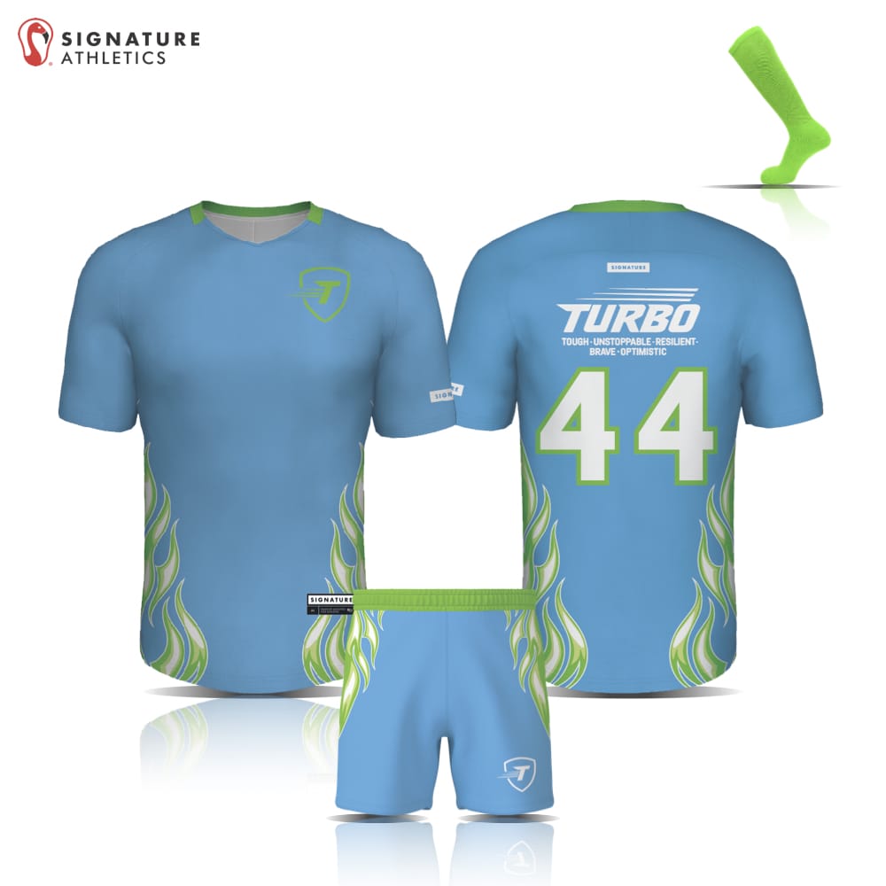 Turbo 3 Piece Player Package V4 Blue Flames Signature Lacrosse