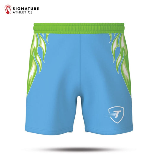 Turbo Men's Basic Shorts Blue Flames: Florida Sports League Signature Lacrosse