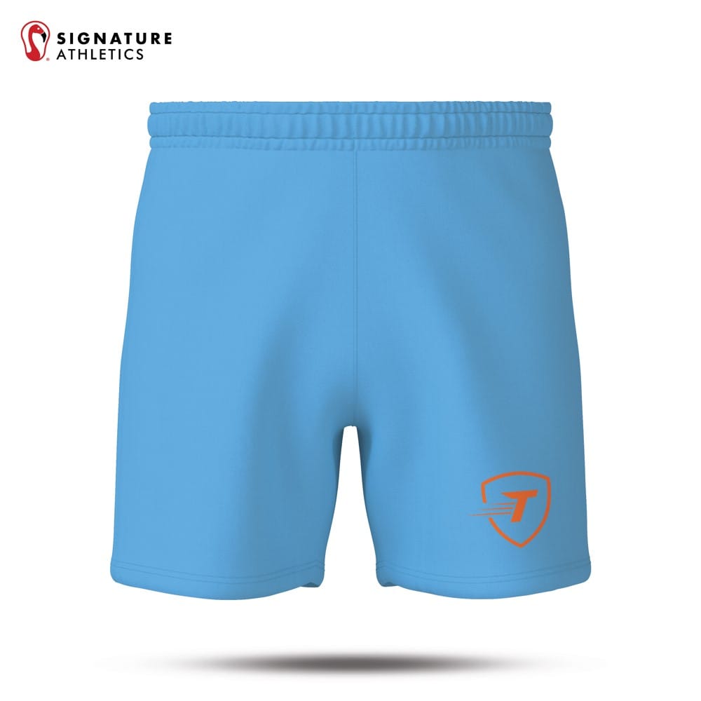 Turbo Men's Basic Shorts Blue Orange Stripes Signature Lacrosse