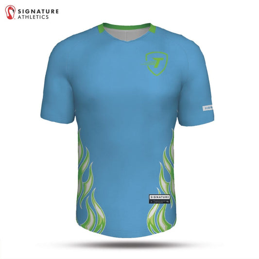 Turbo Men's Player Soccer Jersey Blue Flames: Florida Sports League Signature Lacrosse